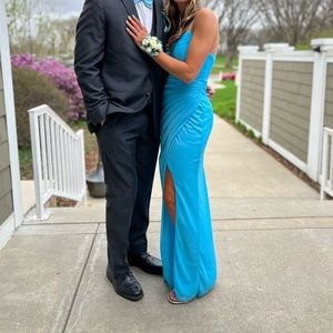bright blue prom dress size 4